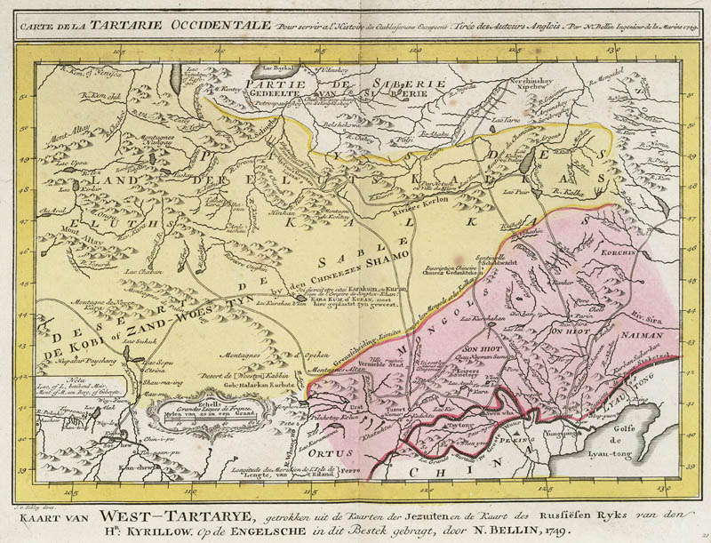 Mongolië - Tartarie 1749 Bellin